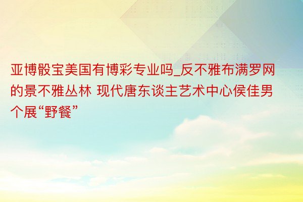 亚博骰宝美国有博彩专业吗_反不雅布满罗网的景不雅丛林 现代唐东谈主艺术中心侯佳男个展“野餐”