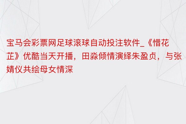 宝马会彩票网足球滚球自动投注软件_《惜花芷》优酷当天开播，田淼倾情演绎朱盈贞，与张婧仪共绘母女情深