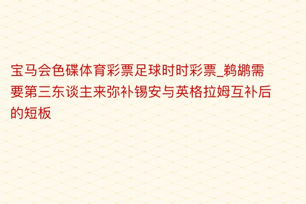 宝马会色碟体育彩票足球时时彩票_鹈鹕需要第三东谈主来弥补锡安与英格拉姆互补后的短板