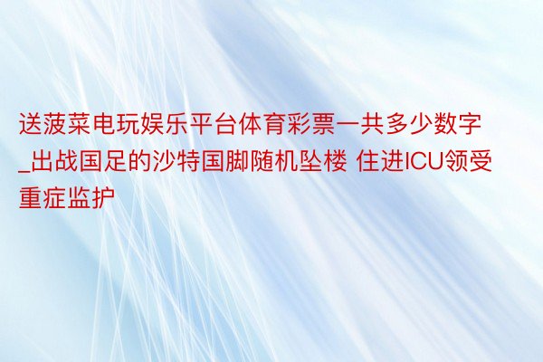 送菠菜电玩娱乐平台体育彩票一共多少数字_出战国足的沙特国脚随机坠楼 住进ICU领受重症监护