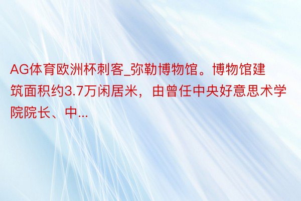 AG体育欧洲杯刺客_弥勒博物馆。博物馆建筑面积约3.7万闲居米，由曾任中央好意思术学院院长、中...